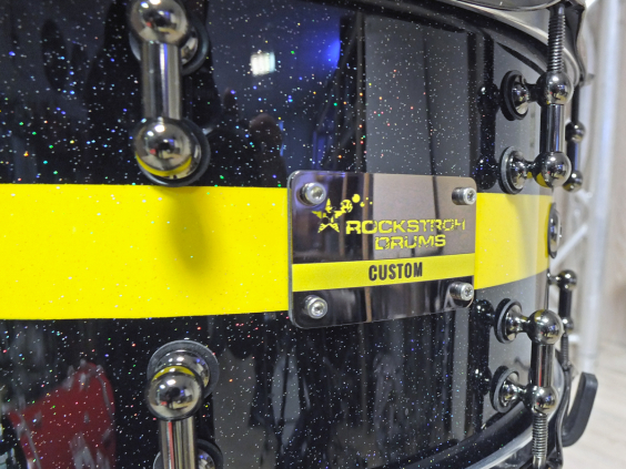 Schwarz Gelb Acryl Custom Snare Detail 05